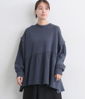 接結カットソーギャザートップス