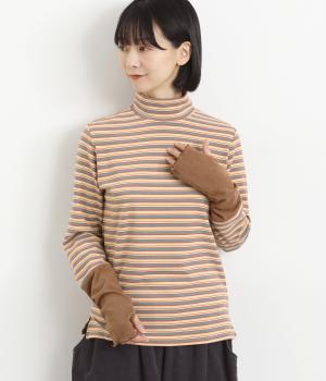 ボーダーハイネックトップス
