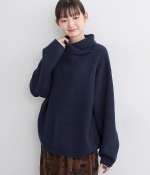 デザインカラーニット(ネイビー-F)