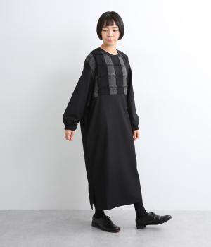 パネルデザインドレス(ブラック-M)