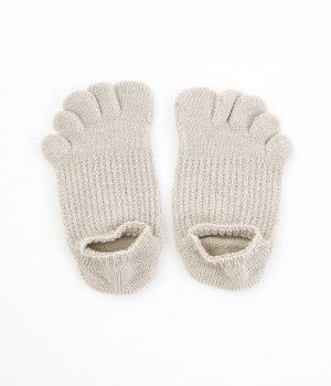 肌ばなれのよい、リネンのスニーカーソックス (浜辺-ONESIZE)