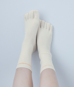 冷えとり靴下 内絹外ウールインナー5本指靴下