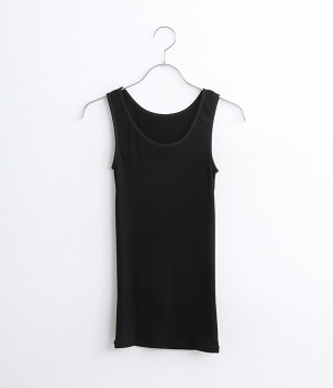 汗悩みを救う、シルク100％リブタンクトップ