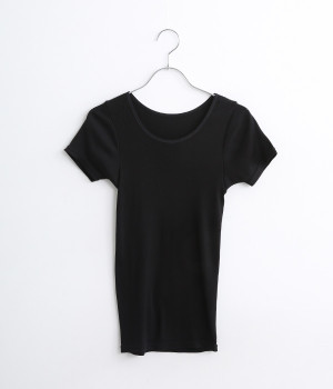 汗悩みを救う、シルク100％リブフレンチスリーブ