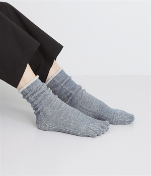 シルク&ウール パイル5本指靴下