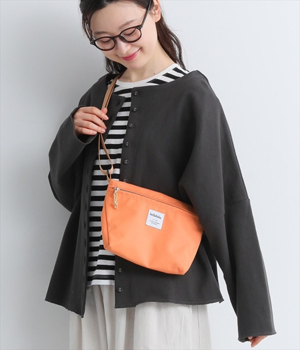 CANA　撥水加工コンパクトユーティリティショルダーバッグ(ペールオレンジ-ONESIZE)