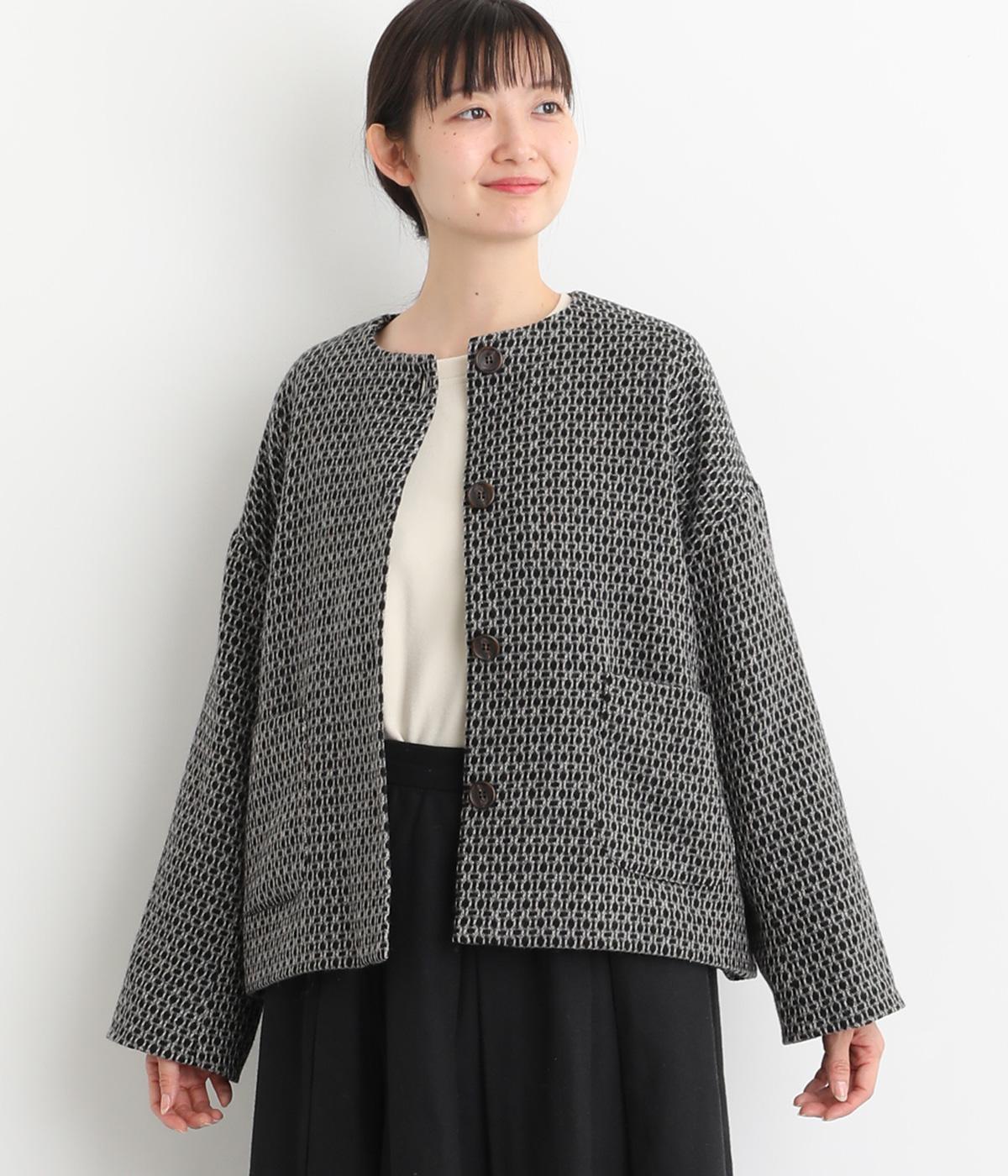 リサイクルウールバーズワイドジャケット(ブラック-F)