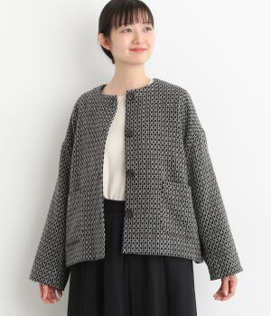 リサイクルウールバーズワイドジャケット(ブラック-F)