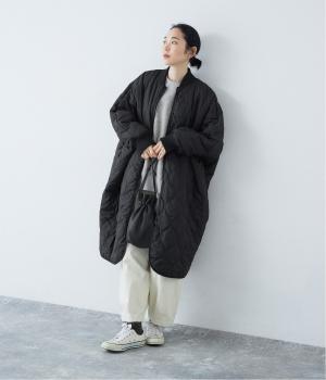 キルティングリバーシブルドルマンコート(ブラック-F)