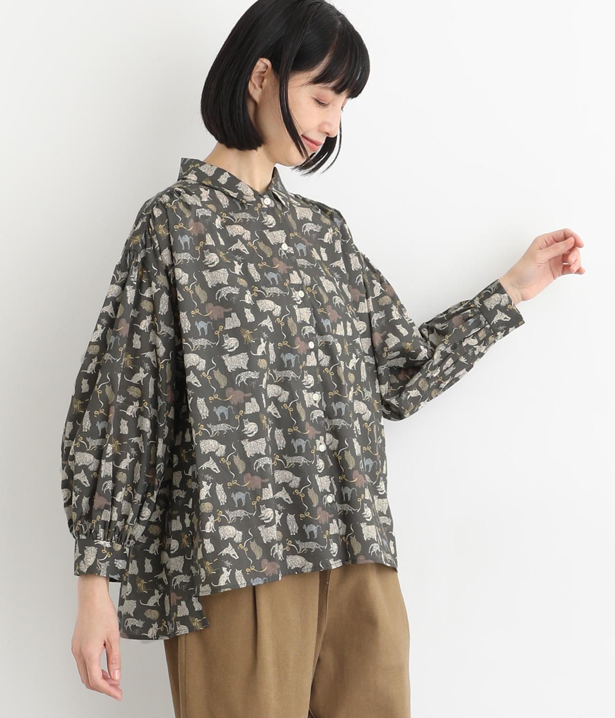 リバティタナローンカプセルコレクションシャツ【CAT】(チャコール-F)