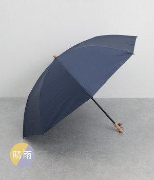 晴雨兼用　無地　折りたたみ傘(NAVY-ONESIZE)