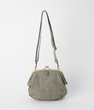 ナチュラル合皮がま口ショルダー