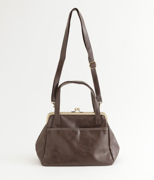 ナチュラル合皮がま口2WAYバッグ