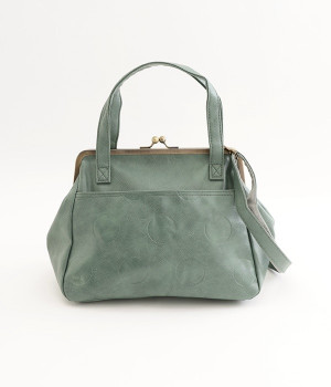 合皮ドット　がま口ショルダーバッグ