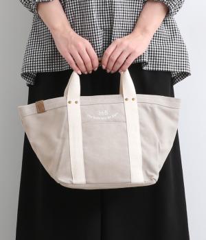 帆布ロゴ刺繍配色　手提げバッグ