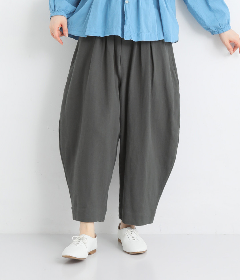 コットンリネンツイルビックポケットワイドパンツ
