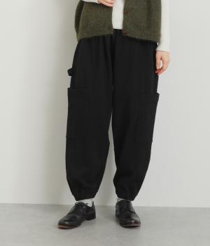 度詰めミニ裏毛　ペインターパンツ(ブラック-F)