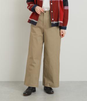 コットンストレッチチノ　ワイドストレートパンツ