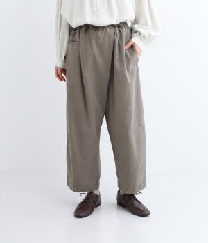 ウェザークロスピグメントバイオウォッシュ加工コクーンワイドパンツ