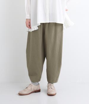 リネンコットンカツラギサイドボックステーパードパンツ