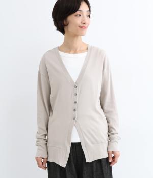 コットンガーゼ天竺Vネックカーディガン