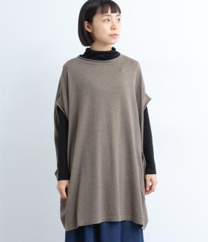 コットンカシミヤ2wayロングワイドベスト