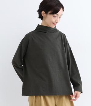 ヘンプジャージーハイネックステッチプルオーバー