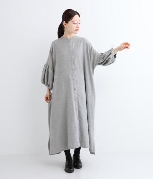 コットンビエラトップ起毛ランタンスリーブワンピース