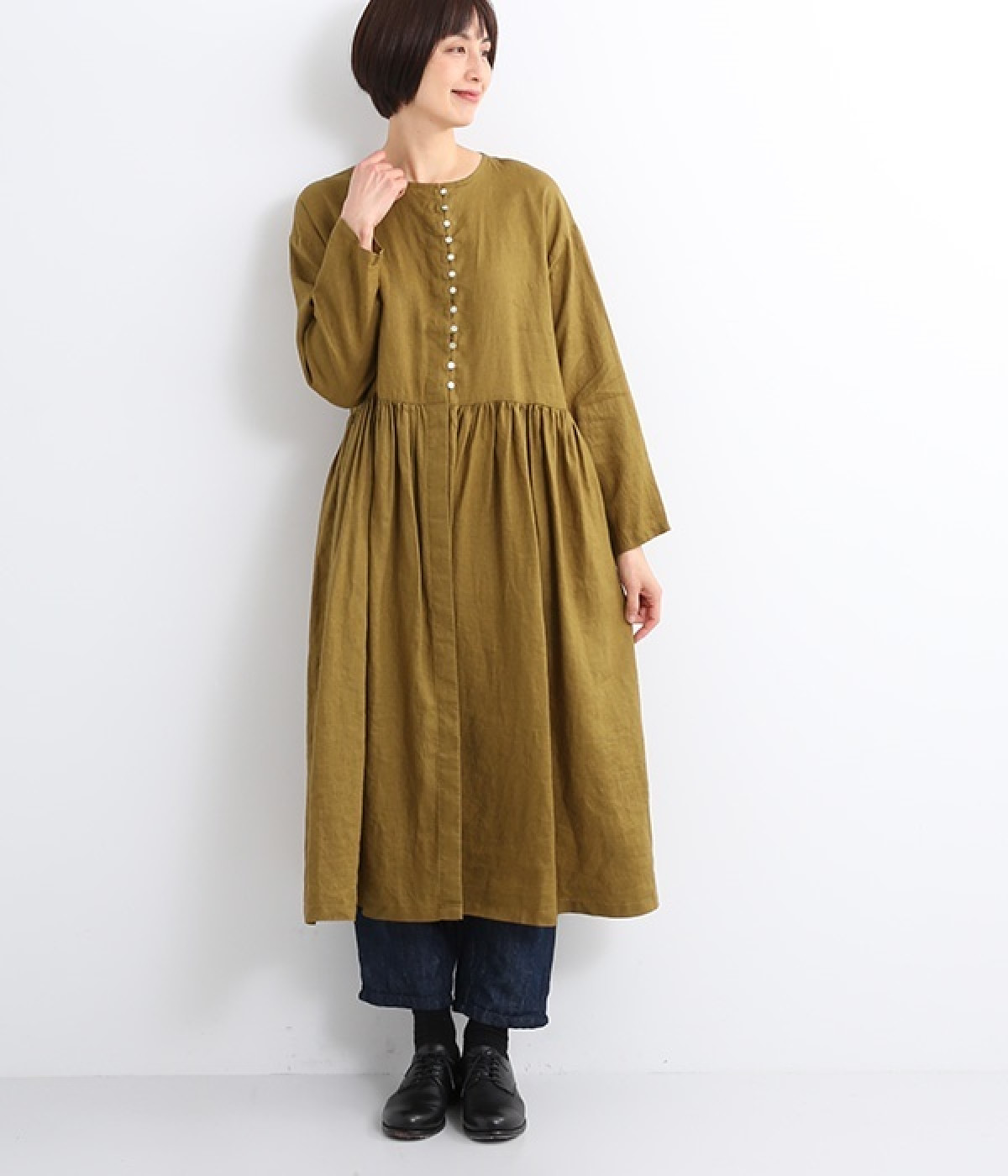 多ボタン比翼あきワンピース（08Mab）の商品詳細