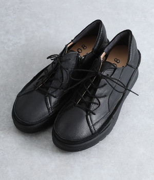 厚底編み上げシューズ(ブラック-240)