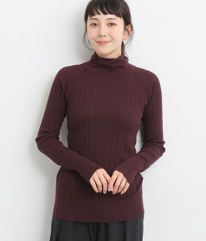 コットンリブハイネックニット(あずき-ONESIZE)