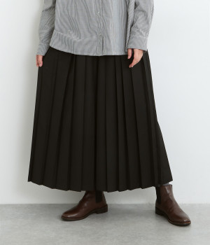 プリーツワイドパンツ(ブラック-ONESIZE)