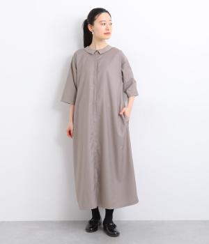 2way襟付きワンピース(グレージュ-F)