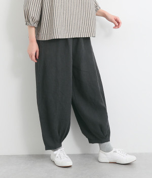 9番手リネン裾タックパンツ