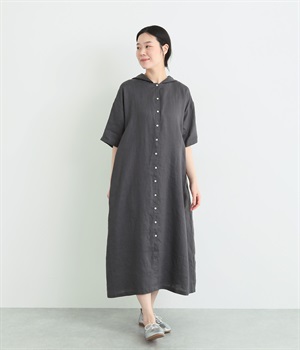 フード付きワンピース(アッシュグリーン-ONESIZE)