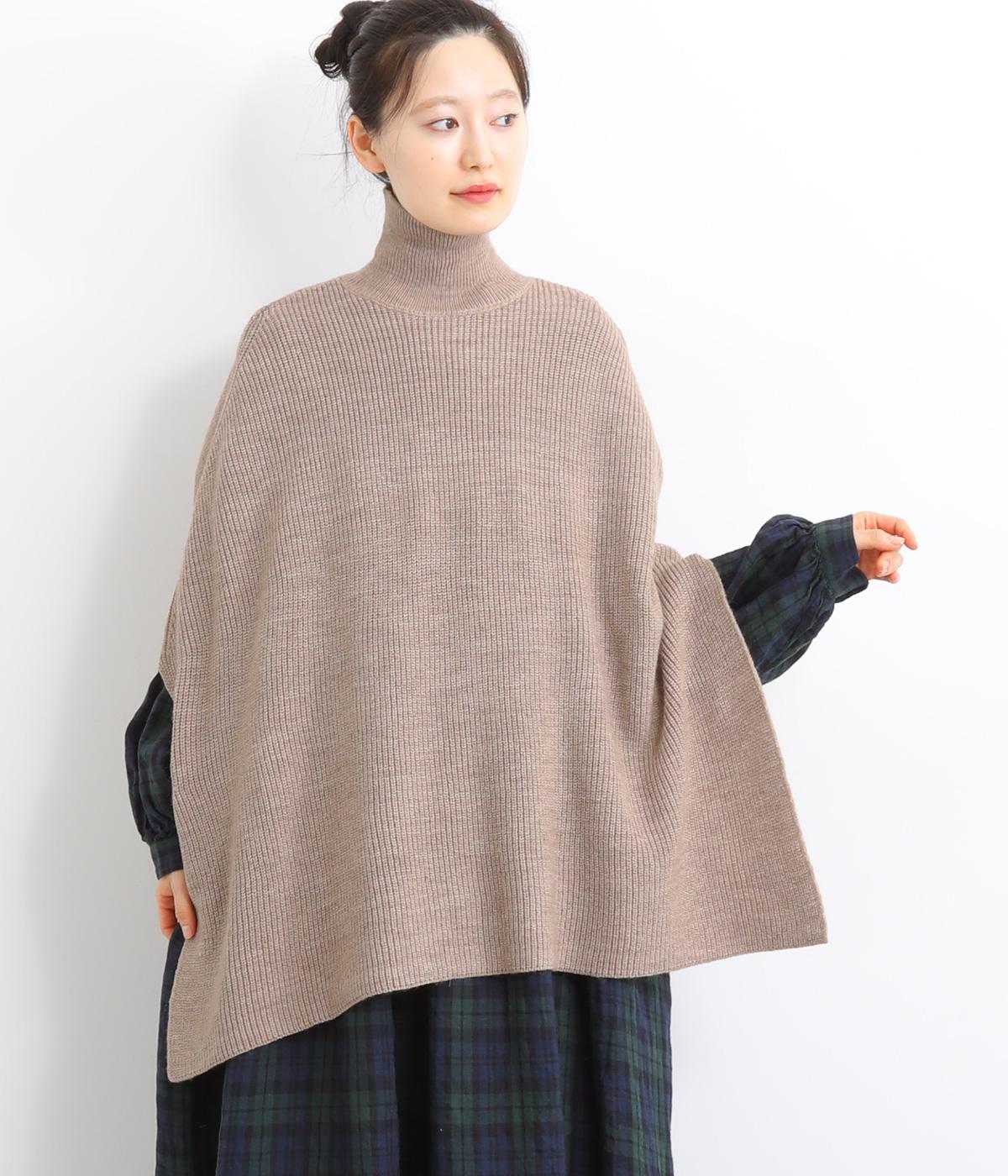 アルパカ混ロールネックポンチョ（08Mab）の商品詳細