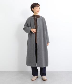 スライバーノーカラーコート(チャコール-F)