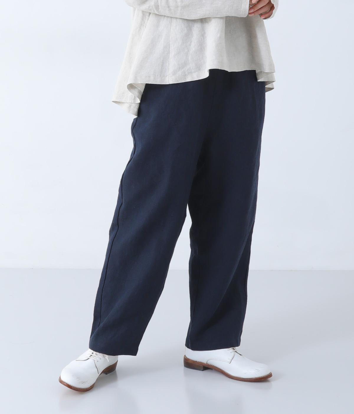 9番手リネンサルエルパンツ(ネイビー-F)