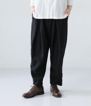 コットンリネン起毛ファスナーあきパンツ