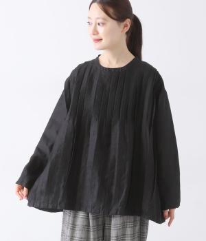 14番手リネンテレコピンタックブラウス