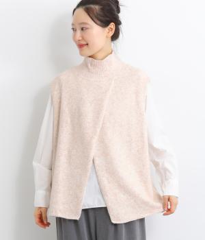 ポリコットンニット前後差ベスト