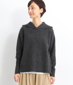 ポリコットンニットオープンカラープルオーバー