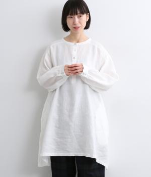 ボリューム袖ヘンリーあきチュニック(オフ-F)