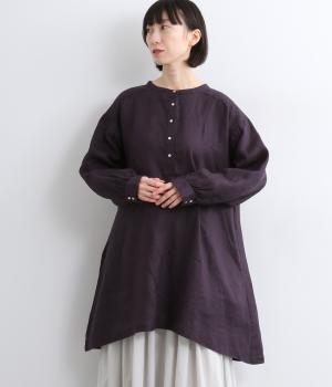 ボリューム袖ヘンリーあきチュニック(パープル-F)
