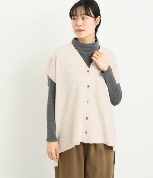 ポリコットンニットカーディガン(アイボリー-F)