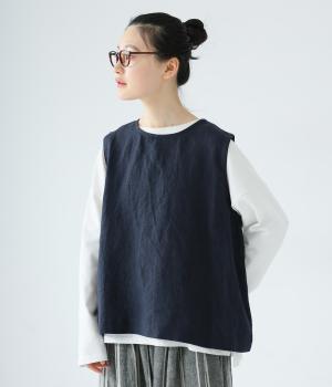 9番手リネン前後差ベスト(ネイビー-F)