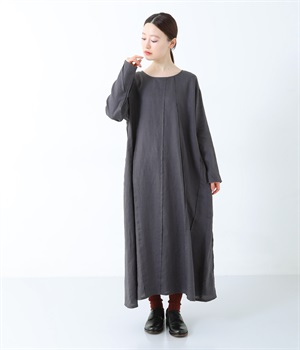 14番手リネンランダム切り替えワンピース