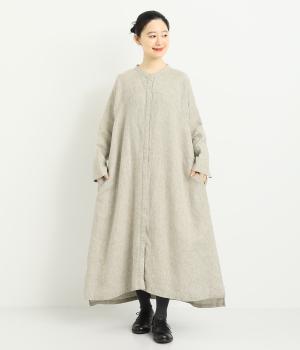 9番手リネン比翼あきドルマンスリーブワンピース