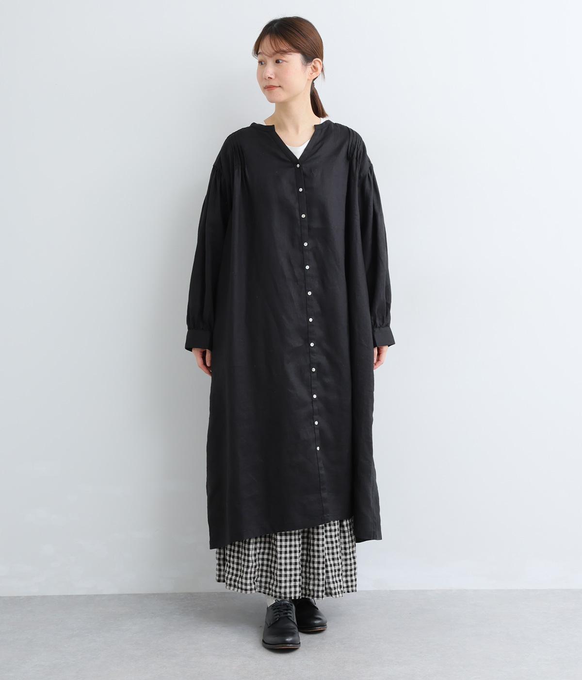 14番手リネンボリューム袖前あきワンピース（08Mab）の商品詳細