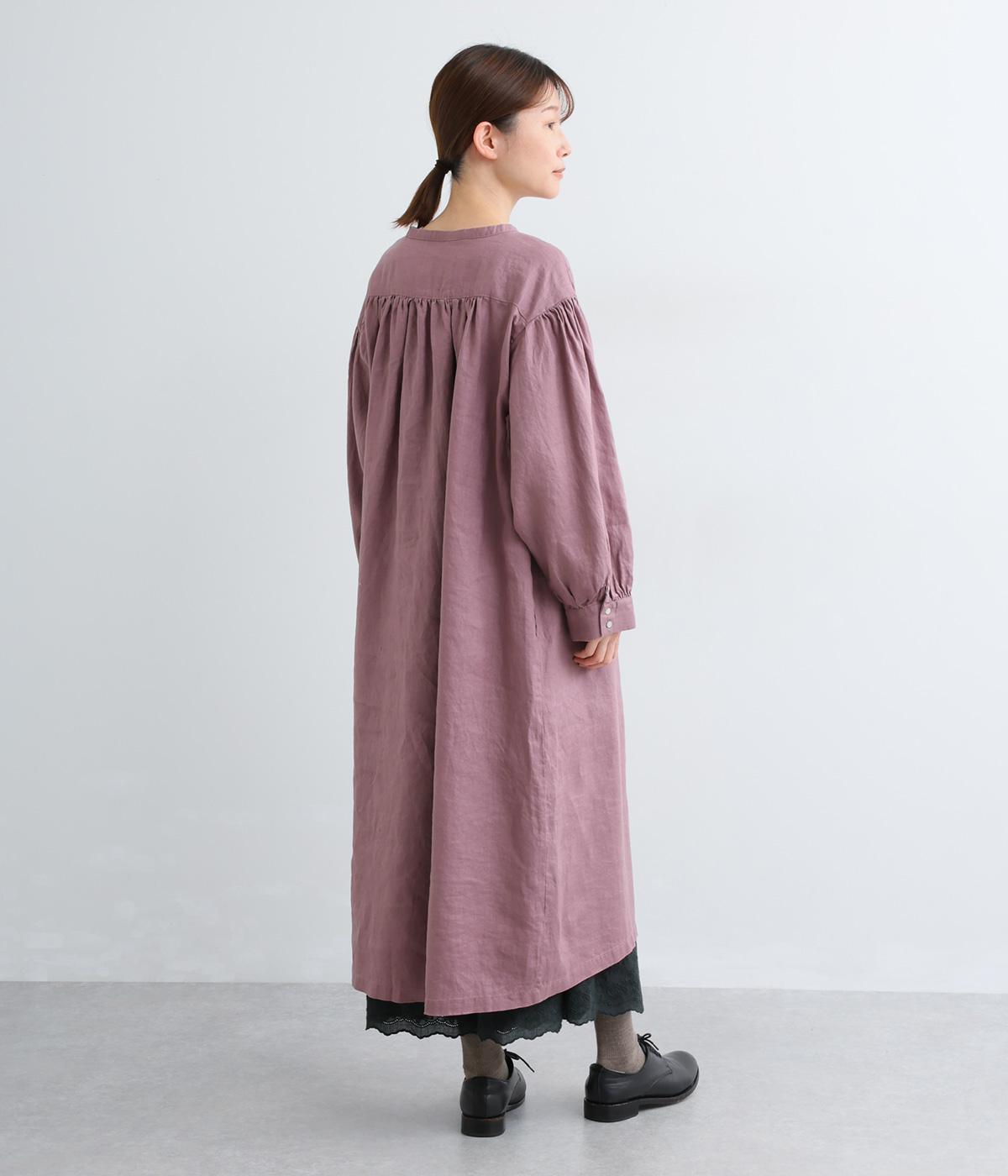 14番手リネンボリューム袖前あきワンピース（08Mab）の商品詳細